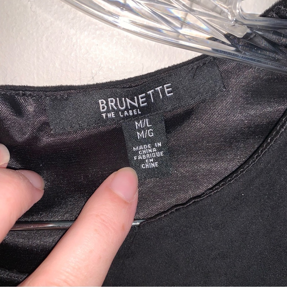 Brunette The Label Black The Lily Romper Faux Suede - Picture 4 of 9